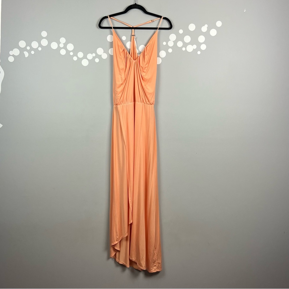 Young Fabulous & Broke Sadie Cupro Maxi Dress Clementine Orange NWT S